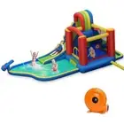Costway Pool Toys Multi-Color Inflatable Kid Bounce House Slide Climbing Splash