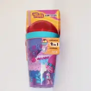 NEW Zak!Snak DreamWorks Trolls 2 in 1 Snack & Drink Straw Cup with Snack Holder