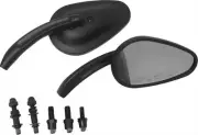 Harddrive Black Tapered Side Mirror Set Pair Harley Heritage Springer 97-03