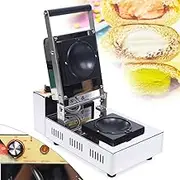 Electric Burger Waffle Maker Commercial Panini Press Machine Electric Ice Cream Sandwich Burger Maker Stuffed Waffle Machine Double Head Breakfast Milk Tea Shop Equipment B(A)