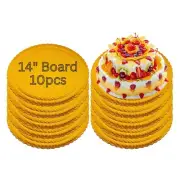 14" Round Gold Scalloped Cake Board 10pcs