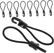 Kisangel 20pcs Outdoor Elastic Bungee Cords with Hooks for Luggage Camping and Travel Heavy Duty Lightweight Durable and Portable Straps for Car Trunk and Backpack Use