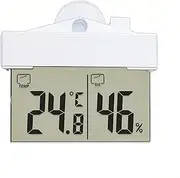 Lancoon Digital Thermometer Hygrometer Indoor Outdoor with LCD Display, Wireless Suction Cup Thermometer, Real Time Monitoring, Battery Powered for Living Room Badroom