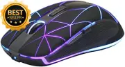 RM200 2.4G Wireless Mouse, 5 Buttons, Rechargeable, RGB Backlit, Black