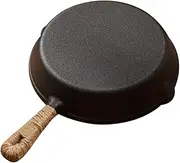 Ciieeo Outdoor Portable Cast Iron Steak Pan Multi Functional Frying Pan for Picnics Bbqs Non Stick Cooking Surface with Heat Conductive Design Easy to Carry Scald Handle for Camping Home