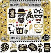 18th Birthday Inflatable Photo Booth Selfie Frame & Props Set Giant Selfie Photo Booth Picture Frame Photo Props Blow Up Photo Frame for 18 Years Old Birthday Party Decoration Suppliese
