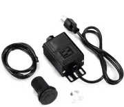 Garbage Disposal Air Switch Kit with Power Cord Kit Sink Top Waste Disposer BLK