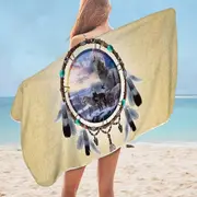Dream Catcher Wolf Pack Microfiber Beach Towel