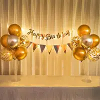 在飛比找momo購物網優惠-耀眼金色生日氣球桌飄組1組(生日氣球 派對 生日派對 派對氣