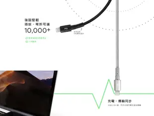 [出賣光碟]PQI 勁永 Lightning 強韌編織 傳輸充電 蘋果MFi認證 180cm 適用iPhone iPad