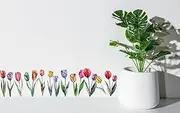 Large Tulip Flower Wall Decals, Easy Peel & Stick, Elegant Floral Designs for Any Room - Nursery, Bedroom, Living Room - Removable, Botanical Wall Stickers for Home Decor (Tulips)