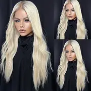 Ash Blonde 5x5 Closure Wigs 13x4 Lace Front Wig Brazilian Hair Wavy Human Hair Wig with Baby Hair Natural Hairline 100% Virgin Hair Glueless Pre-Plucked For Wo