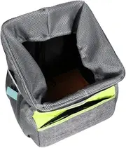 Bike Pet Carrier Dog Basket Folding Breathable Oxford Mesh Holes Liner Front Handle Dog Bike Carriers Grey