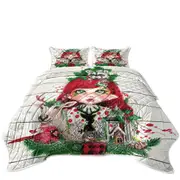 Cute Christmas Claire and Forest Animals Coverlet