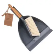 White Magic Hand Dustpan/Brush Rubber/Bamboo Eco Basics Home Indoor/Outdoor Set