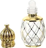 LIFKOME Vintage Refillable Glass Perfume Bottle with Crown Cap Elegant Travel Essential Oil Storage for Fragrance Oils for Personal Use Salons