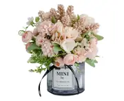 Artificial Flowers In Vase, Faux Flowers Arrangement With Vase Hydrangea Flowers Decoration,Style 2