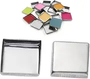 VICASKY 60Pcs Empty Square Pans for DIY Eyeshadow Blush Pressed Powder Makeup Durable Empty Makeup Containers for Crafting and Personalization