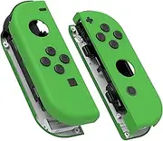 eXtremeRate Soft Touch Grip Green Joycon Handheld Controller Housing with Full Set Buttons, DIY Replacement Shell Case for Nintendo Switch Joy-Con & Switch OLED Joycon – Console Shell NOT Included