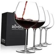 Red Wine Glasses Set of 4, Large Hand Blown Crystal Burgundy Glasses-Ultra