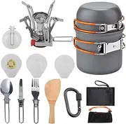 Camping Hiking Cookware Set Portable Picnic Cookware Kit Alumina Pot Set Travel Cooking Accessory