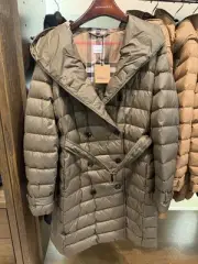 BURBERRY Khaki Belted Down Parka Coat, 90% Down, 10% Goose Feathers, $1850