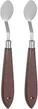 2pcs No.20 Palette Knives 22mm Width Stainless Steel Oval Spatula Painting Pallet Knife with Wood Handle for Oil Acrylic Canvas Mixing Spreading, Red