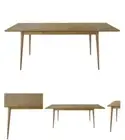 Extendable Table Solid Wood Spruce Brushed Modern Hall Lunch Office
