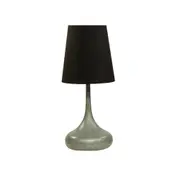 Xelene Modern Classic Cement Powdered Metal Base Cone Fabric Shade Table Lamp Light - Black.