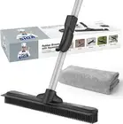 Pet Hair Removal Rubber Broom with Built in Squeegee, 3 in 1 Floor Brush for...