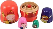 PHENOFICE 5 Pcs Russian Matryoshka Wooden Nesting Dolls Wukong to West for Child Holiday Toy