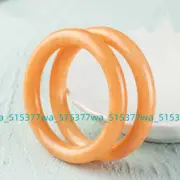 Genuine Natural Yellow Jade wide round Bangle Bracelet Gems Jewellery 54-64mm
