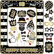 18th Birthday Inflatable Photobooth Selfie Frame & Props Set for Pictures & Decorations Giant Selfie Blow Up Photo Booth Picture Frame Photo Props Decor for 18 Years Old Birthday Party Supplies
