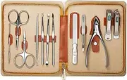 12-Piece Manicure Set Professional Beauty Set Decorative Stainless Steel Beauty Care Tool with Portable PU Leather Cover