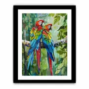 Parrot Love Birds Framed print Art Poster