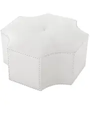 Nicole Miller Rey Leather PU Octagon Cocktail Ottoman