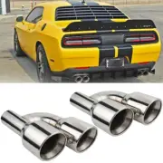 Pair Exhaust Pipe Tip 2.5" Inlet 3.5" Outlet Dual Quad For Dodge Challenger SRT