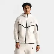 NWT MEN'S NIKE TECH FULL-ZIP FLEECE WINDRUNNER Light Orewood HV0949-104 Sz M