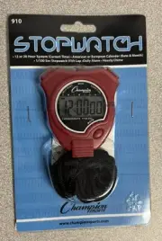 New Champion All Sports Walking Running Stopwatch Timer Daily Alarm, Red