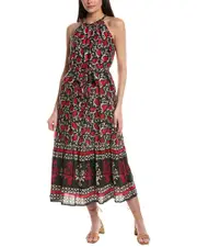 Velvet by Graham & Spencer Ghita Silk-Blend Maxi Dress XL Red