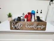 3D hello handsome box - Gift for him - Bathroom box - College room storage