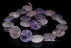 18MM MIX QUARTZ GEMSTONE FLAT ROUND LOOSE BEADS 7.5inch