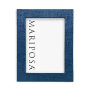 Mariposa Indigo Blue Faux Grasscloth Frame, 5 x 7