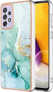[JAJOJSJO] Case Compatible with Samsung Galaxy A73 5G Case Slim Lightweight and Stylish Shockproof Protective Case Marble Pattern Design Soft TPU Silicone Case for Samsung Galaxy A73 5G, Blue