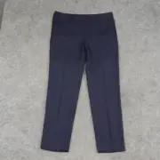 Ann Taylor Pants Womens 6 Blue Dress Polka Dot Straight Flat Front Ankle