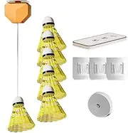 GkgWuxf Rebound Badminton | Simple Badminton Training Practice Equipment | Elastic Badminton Trainer Set, Single-Player Rebound Trainer with 6 Balls for Beginners