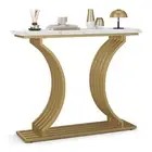 100 CM Console Table with Adjustable Foot Pads & Metal Frame for Living Room