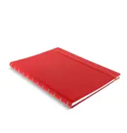 Red Filofax A4 Size Refillable Leather-Look Ruled Notebook Noted Diary Student