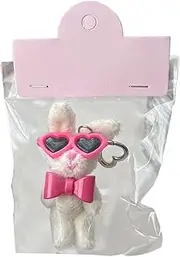 Lovely Bear/Doll Keyring Plush Bag Charm Soft Cotton Toy Pendant Keychain for Kids Versatile Key Chain Ornament