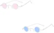 [OFFSCH] 2 Pairs sunglasses party favors novelty glasses funny eyewear circle glasses party funny sunglasses round glasses old fashion glasses neon sunglasses sunglasses cosplay